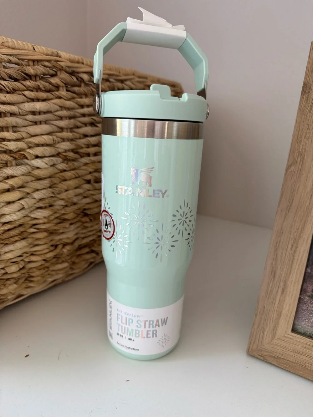 Stanley 30 OZ Ice Flow Seaglass Gloss Light Blue Tumbler Rare Winter Wonderland